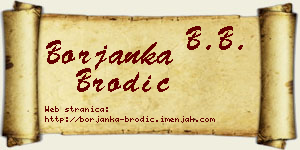 Borjanka Brodić vizit kartica